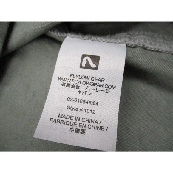 Flylow Shirt Adult Medium M Green Cotton Long Sleeve Casual Button Up Mens - Picture 6 of 11